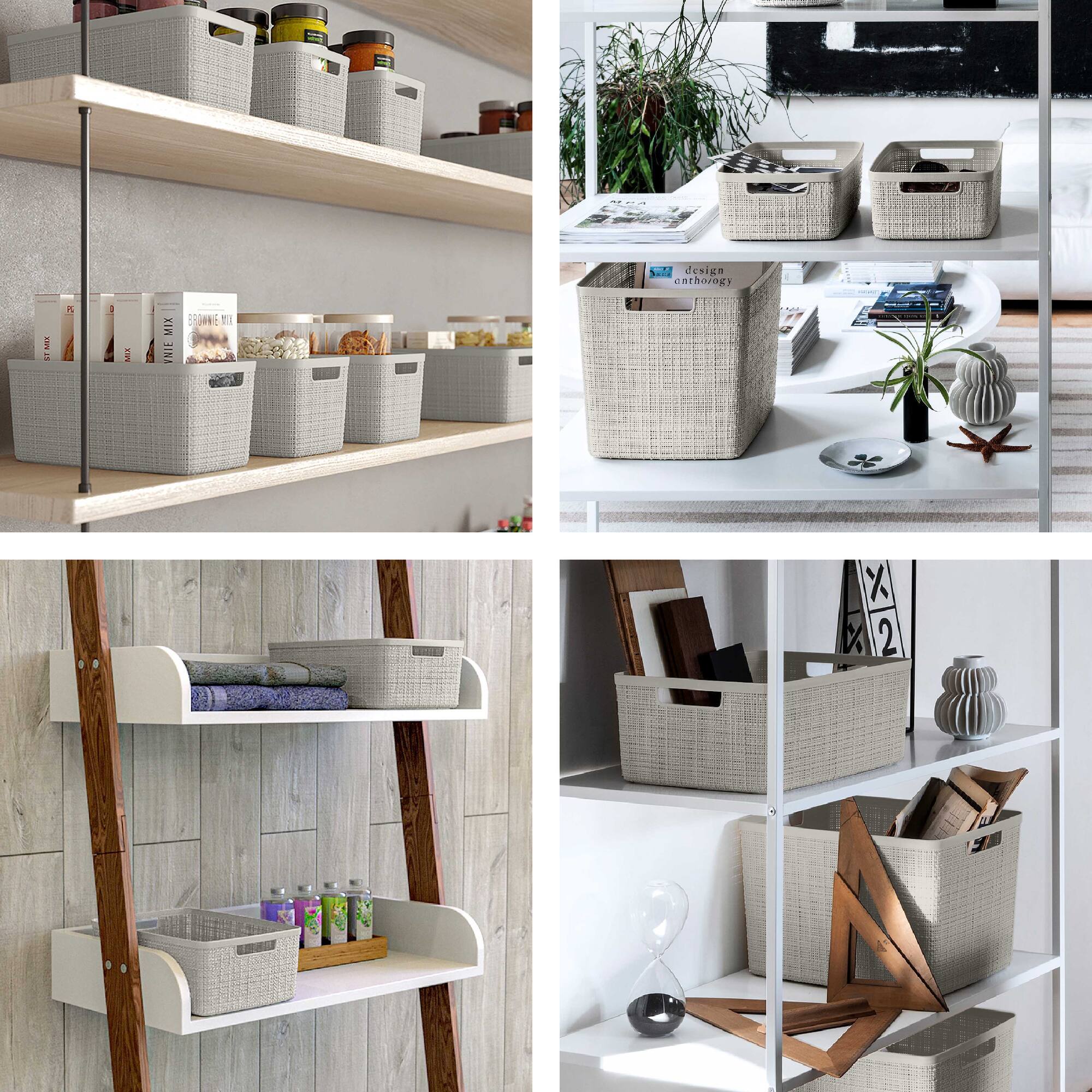 Curver® Jute Cream Plastic Storage Basket Organizer